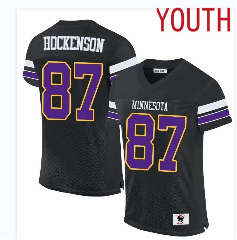 Youth Minnesota Vikings #87 Hockenson Nike black limited NFL throwback Jersey